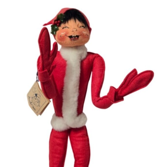 Annalee Dolls Vintage Christmas Swirl Red Elf Code# 7448 Mobilitee Doll (NWT) - Picture 11 of 16